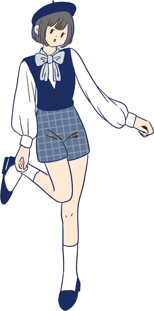 ネイビーの服の女性