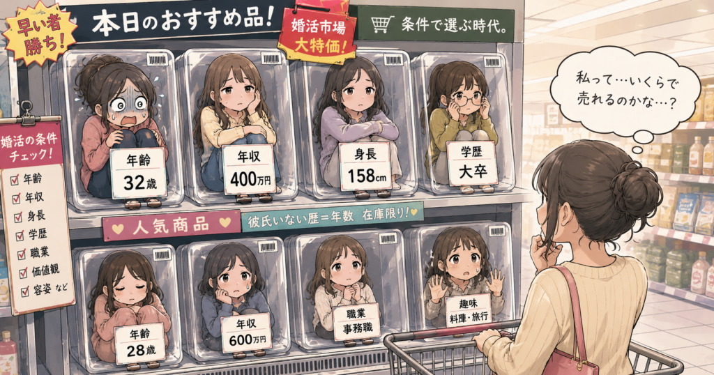婚活疲れは環境の問題であることを表すイラスト