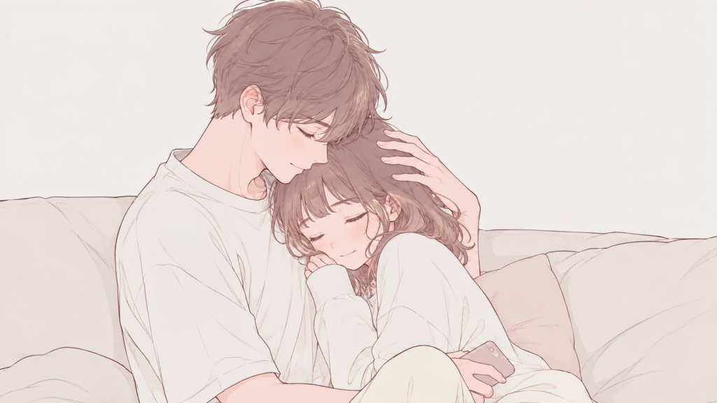 抱き合う男女カップル