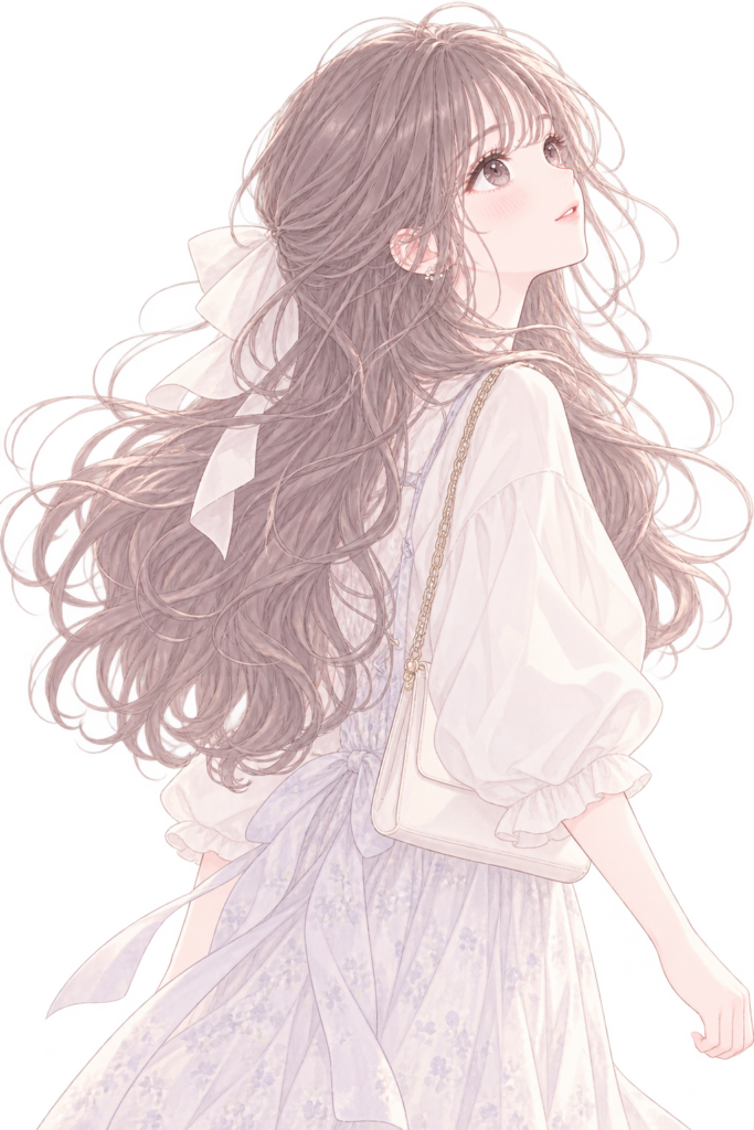 空を見る女性